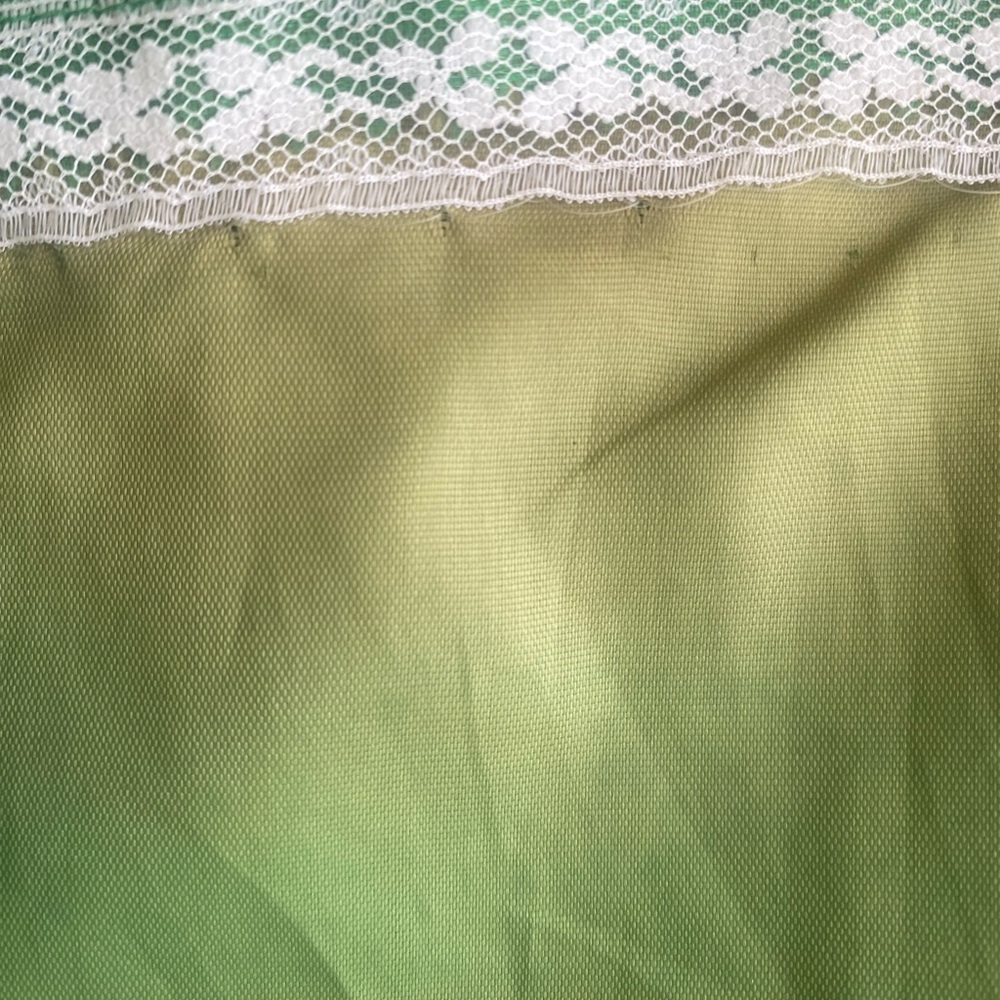Vintage Green Dress With Floral Design And Gold Greek Key Detailing. Fairy Core. - Picture 9 of 12